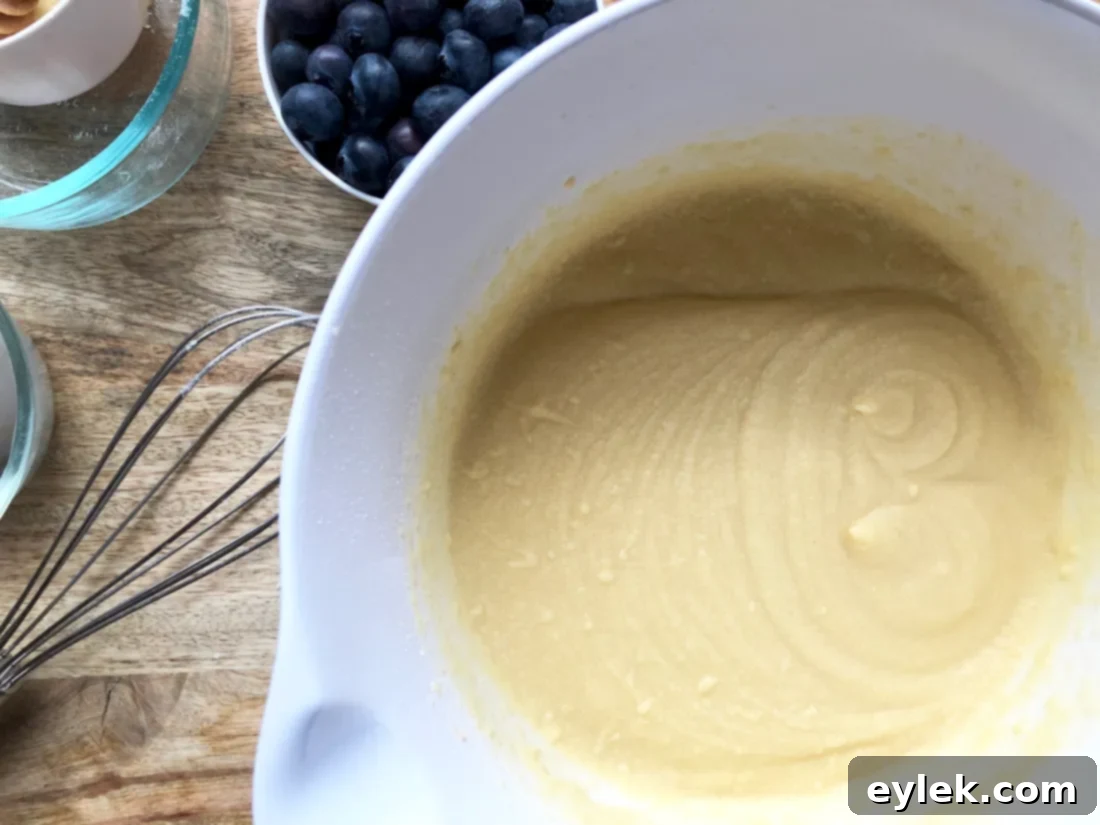 Thick muffin batter for blueberry coconut flour muffins