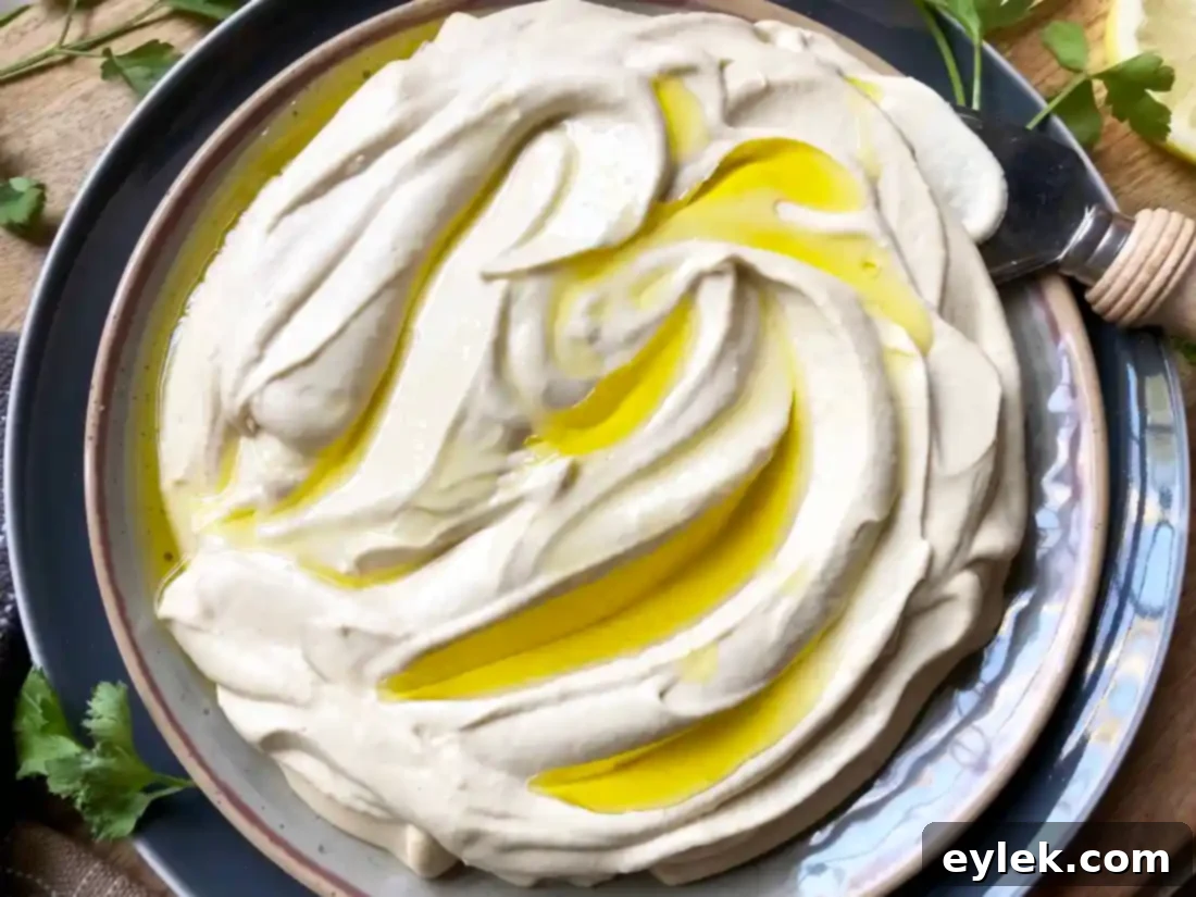 Homemade hummus resting in a bowl, covered with plastic wrap