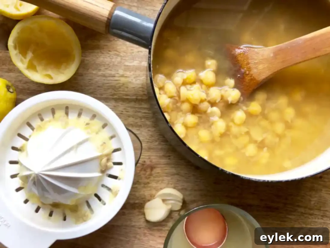 Cooked chickpeas ready for processing