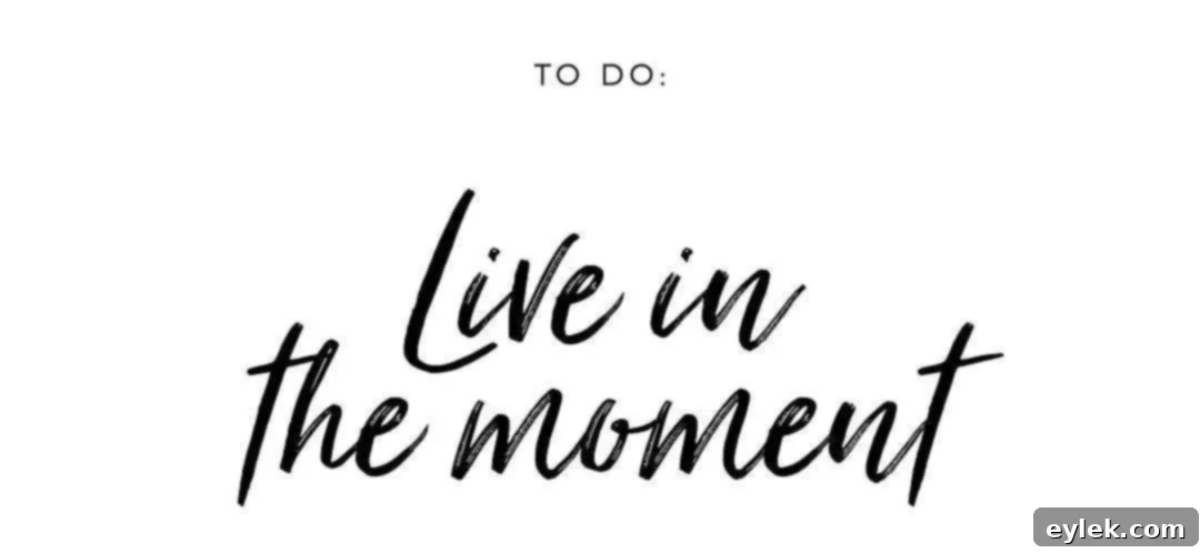 Live in the moment - inspirational text over a serene landscape