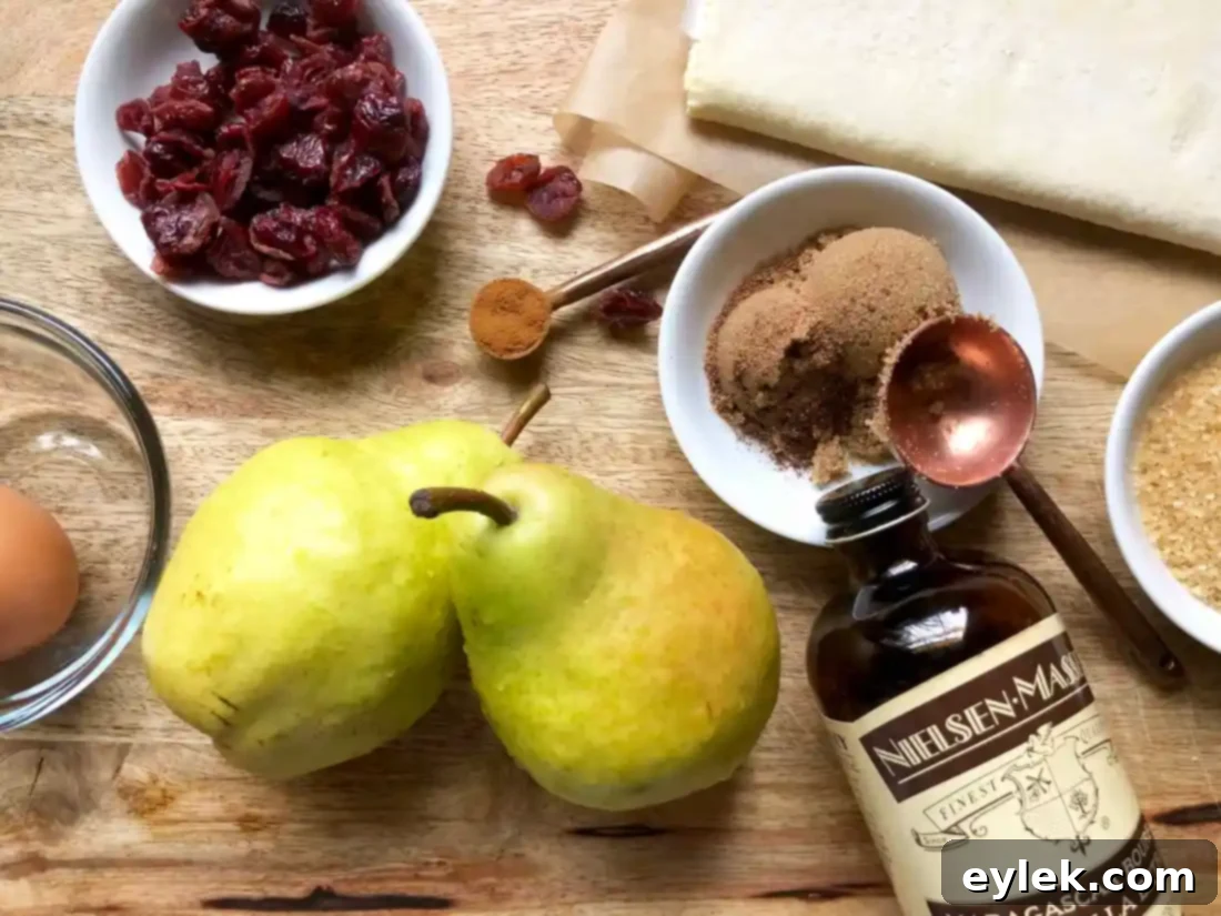 Super Easy Pear & Cranberry Turnovers