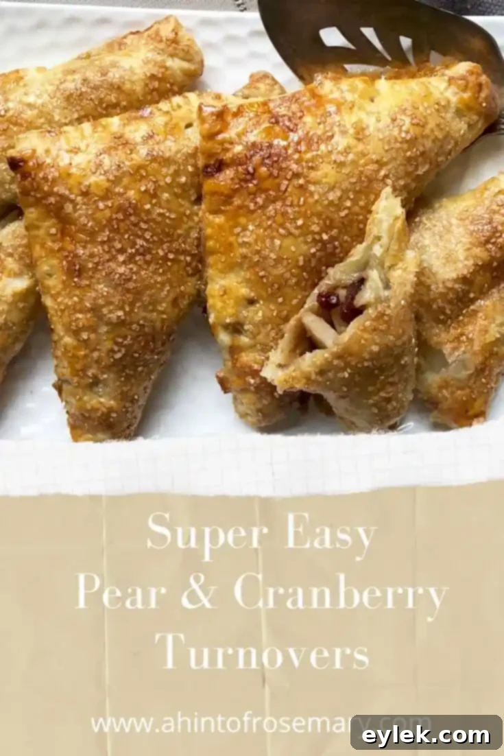 Super Easy Pear & Cranberry Turnovers