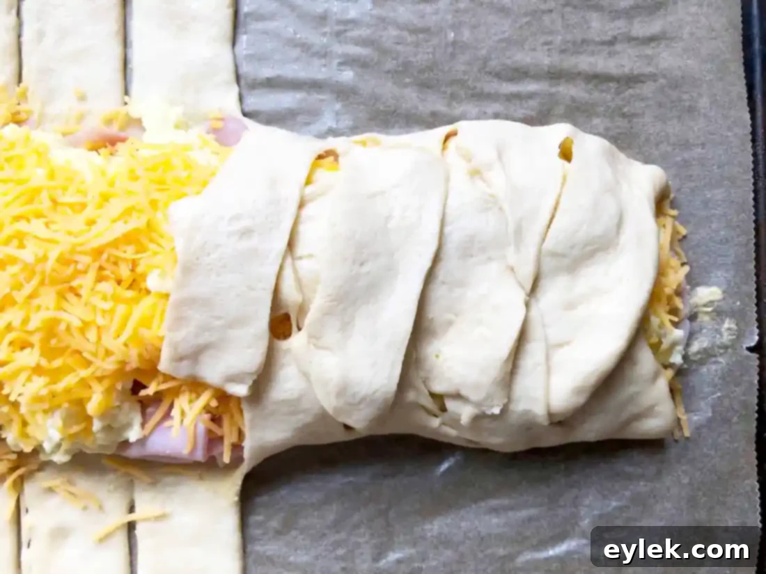 Braided breakfast loaf ready for baking