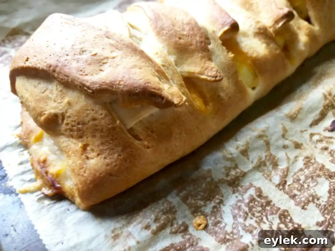 Golden brown braided breakfast loaf fresh from the oven