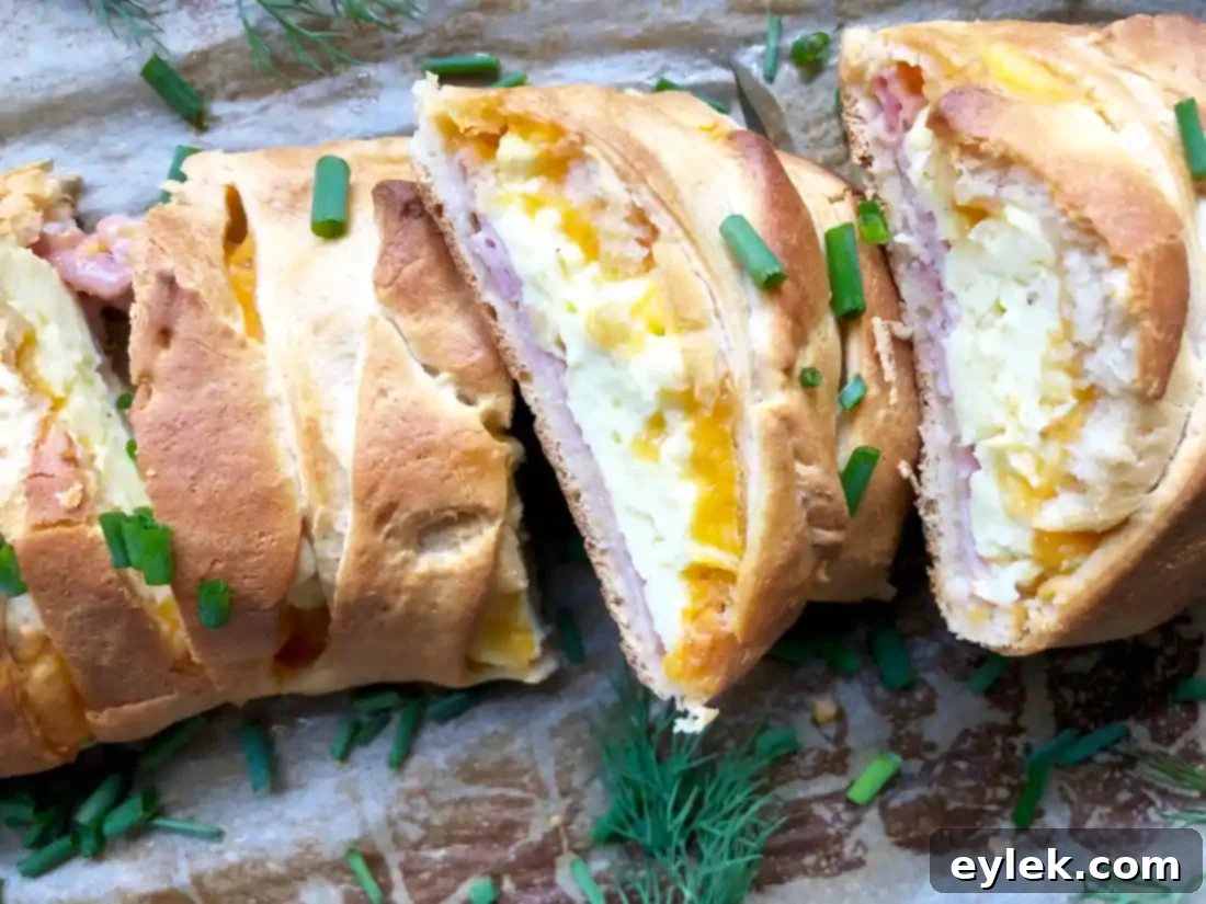 Plated slices of braided breakfast loaf