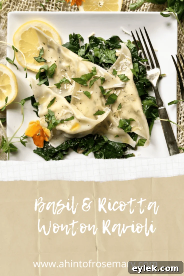 Basil & Ricotta Wonton Ravioli