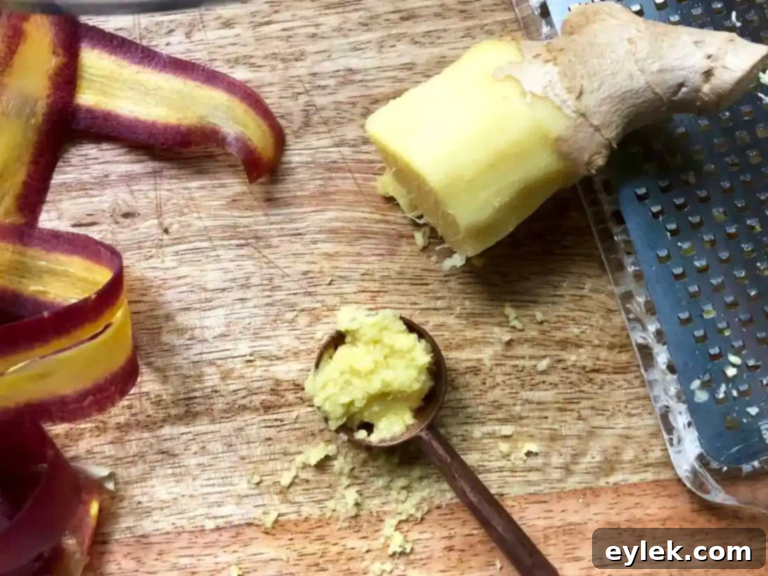 Ingredients for the vibrant ginger and mustard dressing for Soba Noodle Salad
