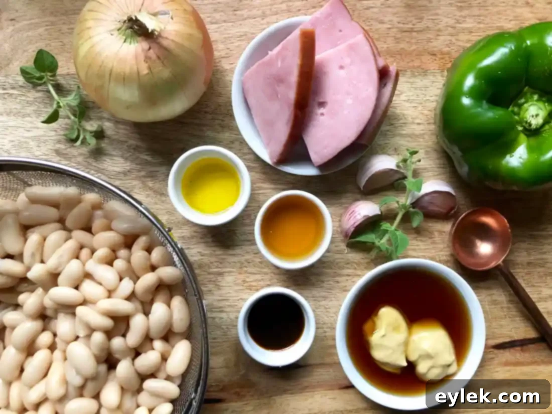 bbq white beans with peppers