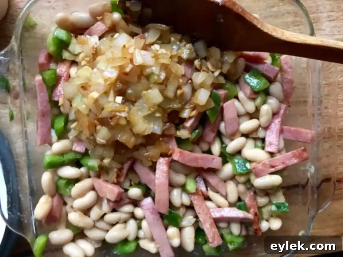 bbq white beans with peppers