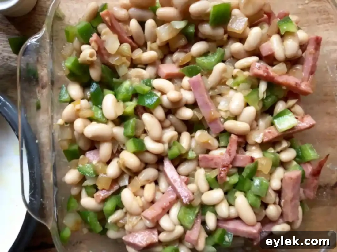 bbq white beans with peppers
