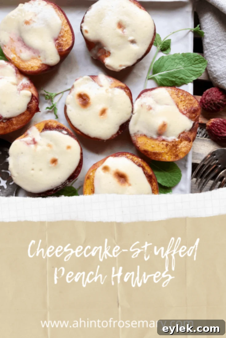 Cheesecake-Stuffed Peach Halves, an ideal summer dessert