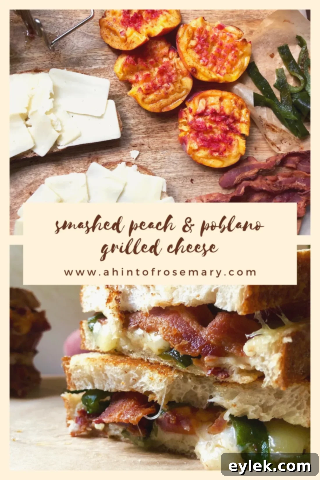 smashed peach & poblano grilled cheese