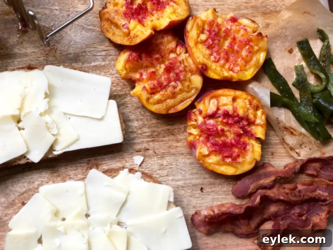 smashed peach & poblano grilled cheese