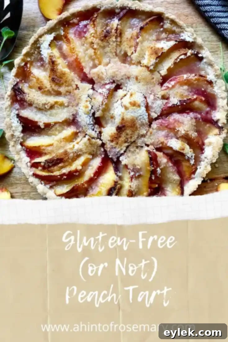 Gluten-Free or Not Peach Tart with a beautiful golden crust and fruit topping