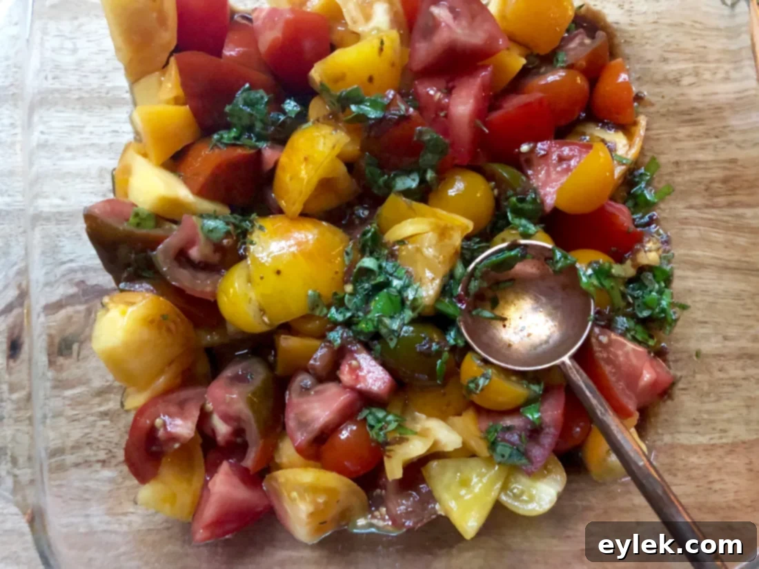 marinated tomato & grilled veggie cheese board