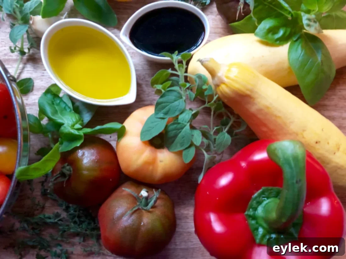 marinated tomato & grilled veggie cheese board