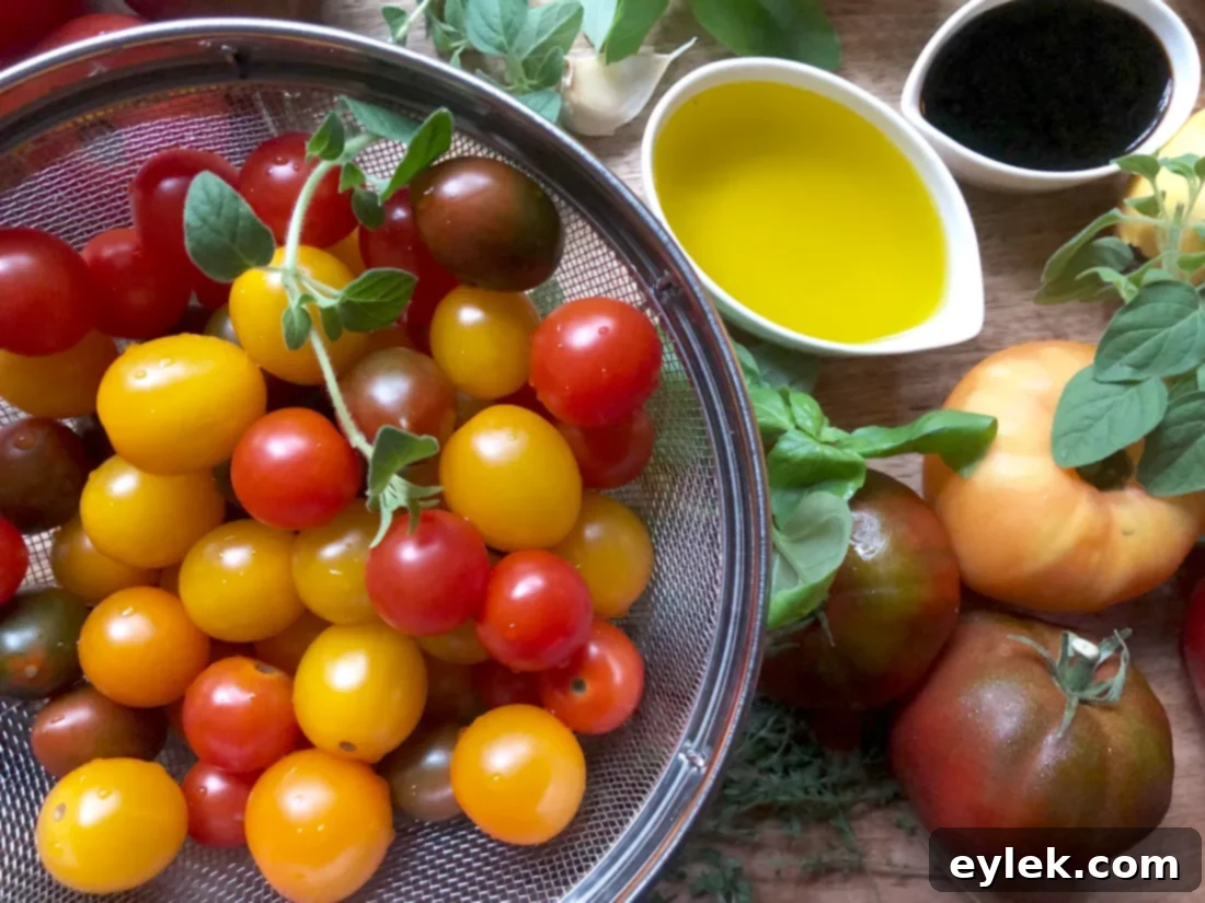 marinated tomato & grilled veggie cheese board