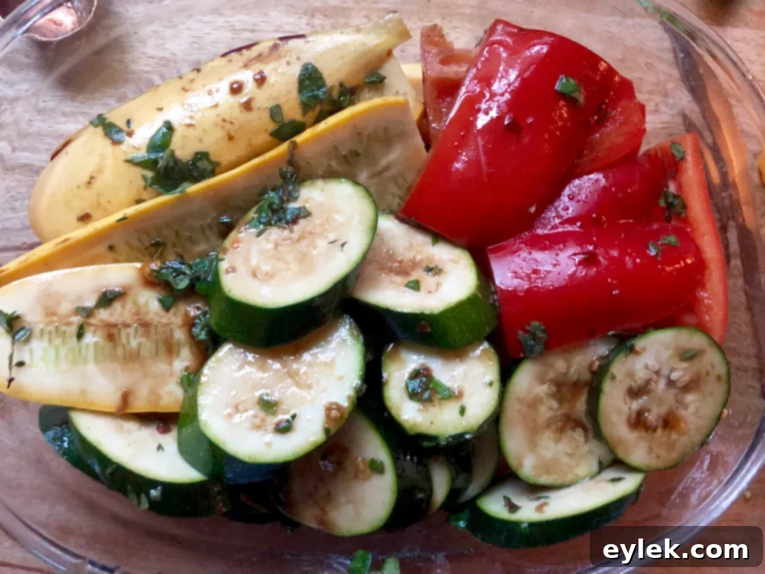 marinated tomato & grilled veggie cheese board