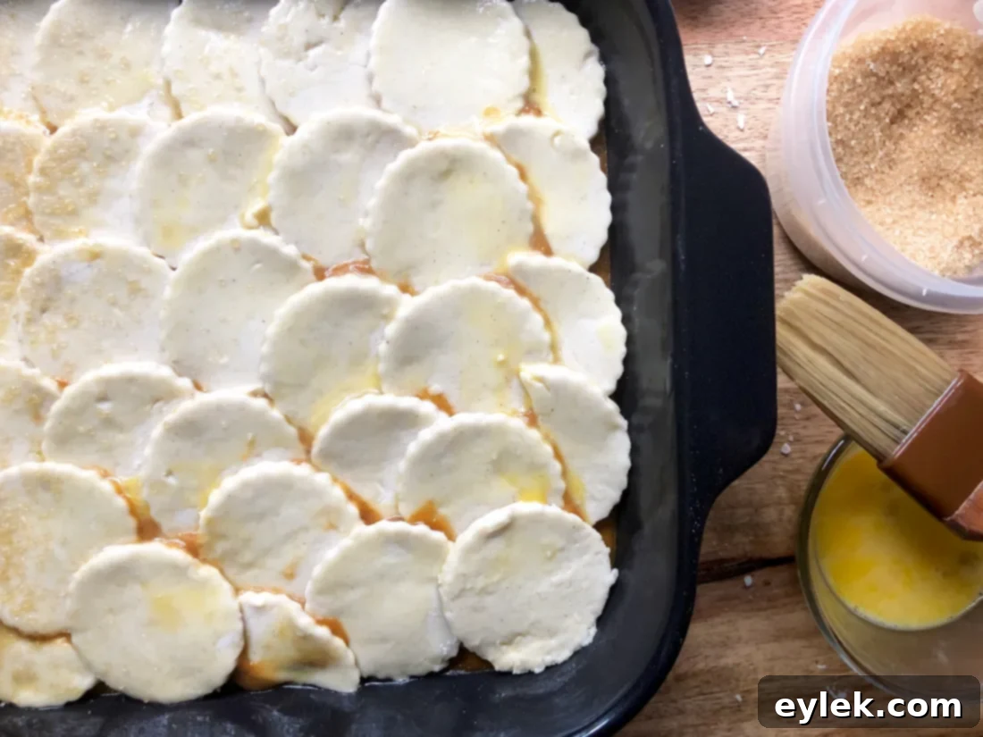 egg wash on gluten-free pumpkin cobbler crust