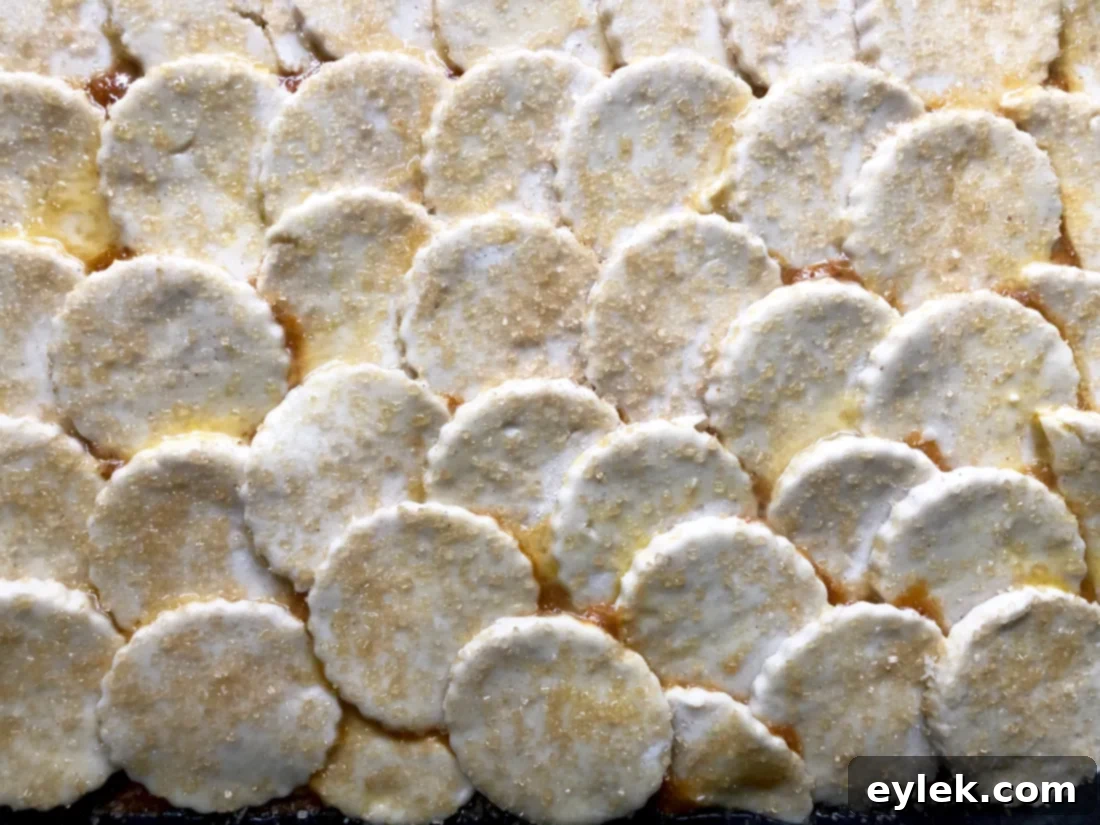 pumpkin cobbler with turbinado sugar before baking