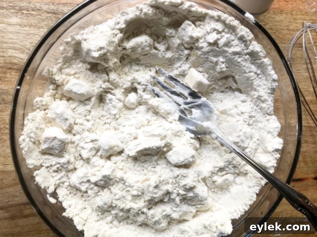 mixing butter into gluten-free flour for pie crust