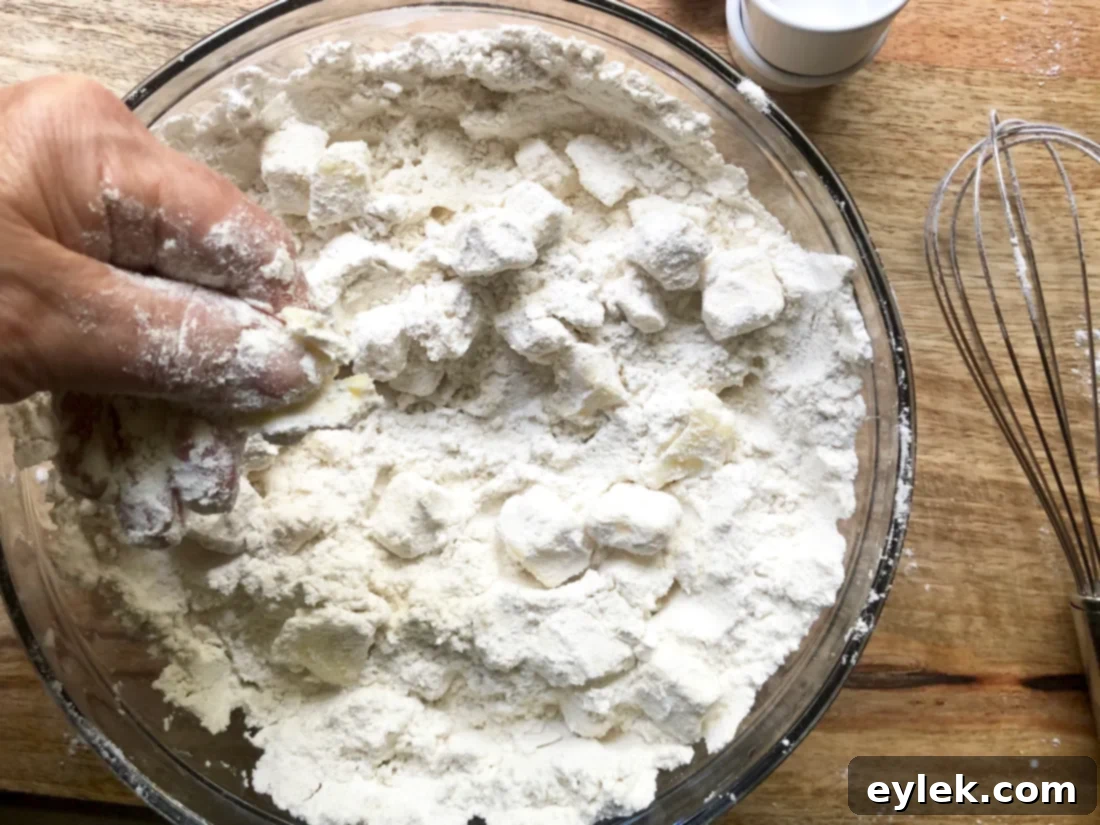 pebbly butter and flour mixture for gluten-free pie crust