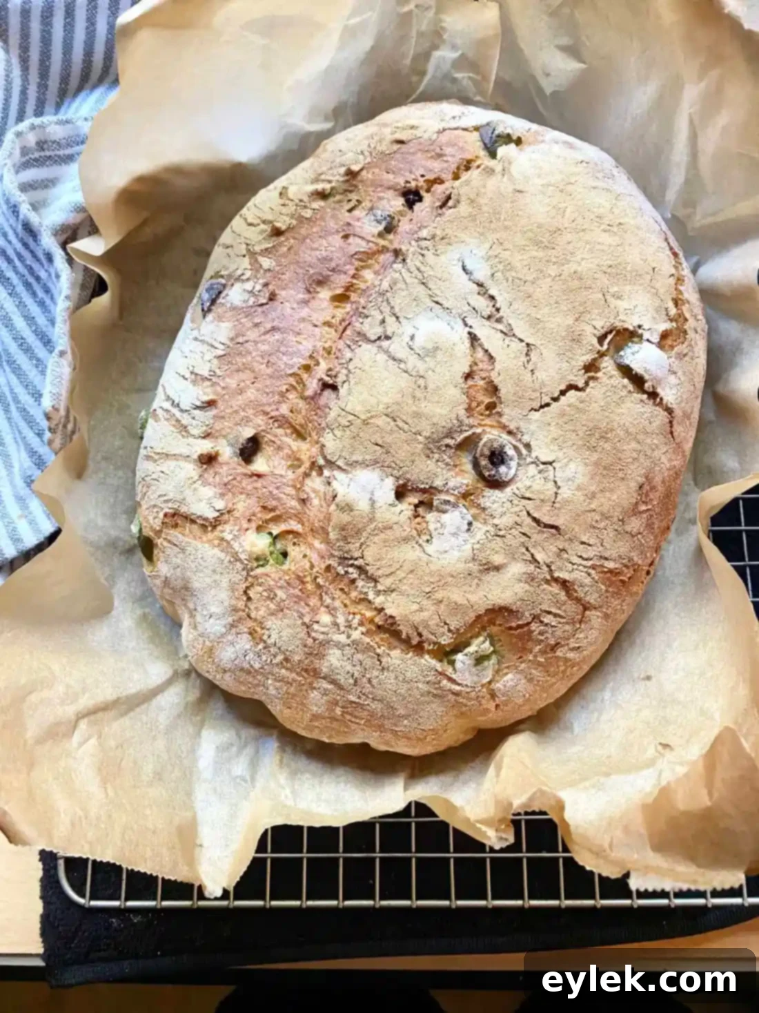 Zesty Olive Thyme Loaf 23 Crumb of Olive Bread with Lemon & Thyme