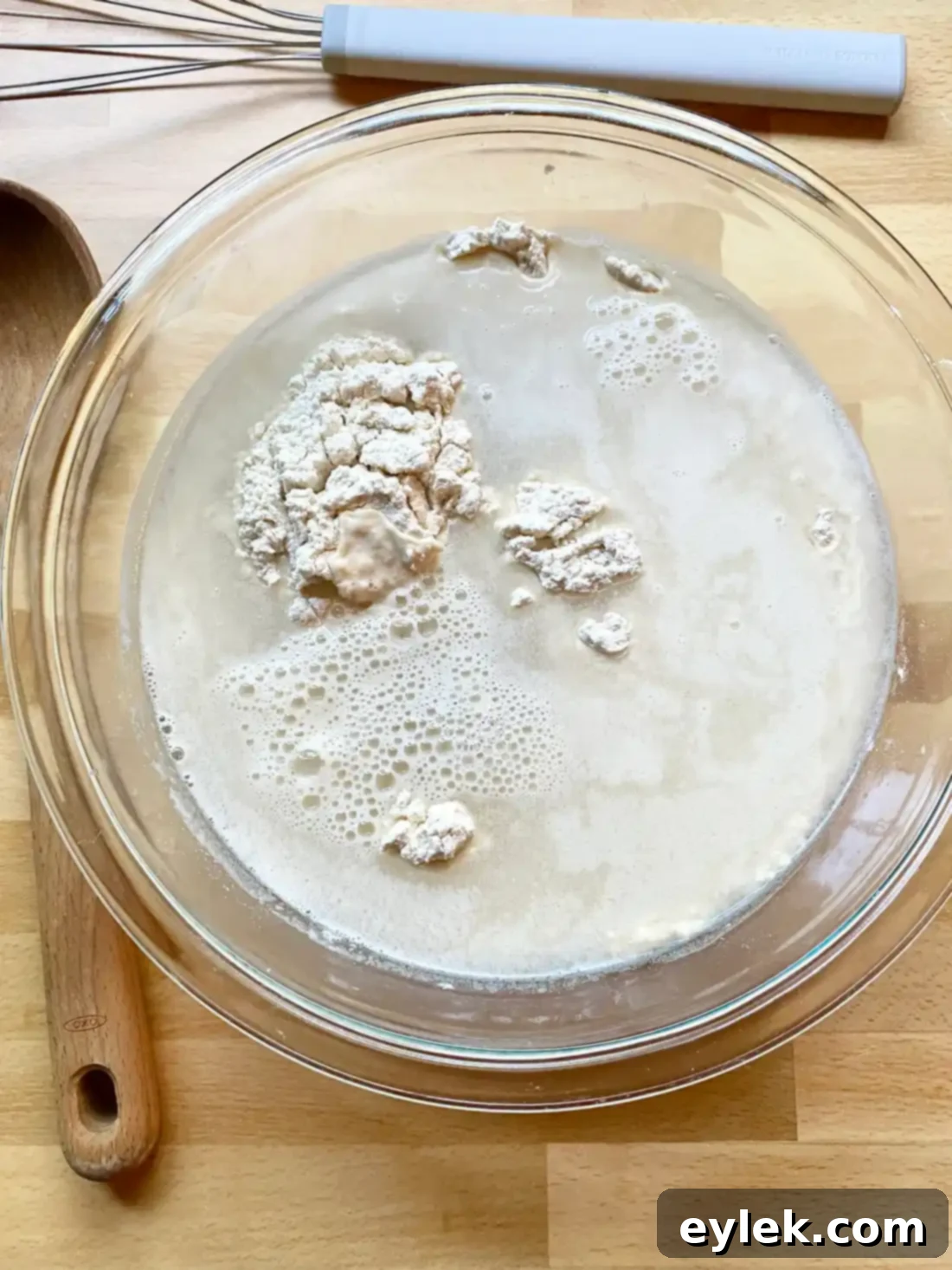 Zesty Olive Thyme Loaf 4 Flour on kitchen scale for accurate measurement