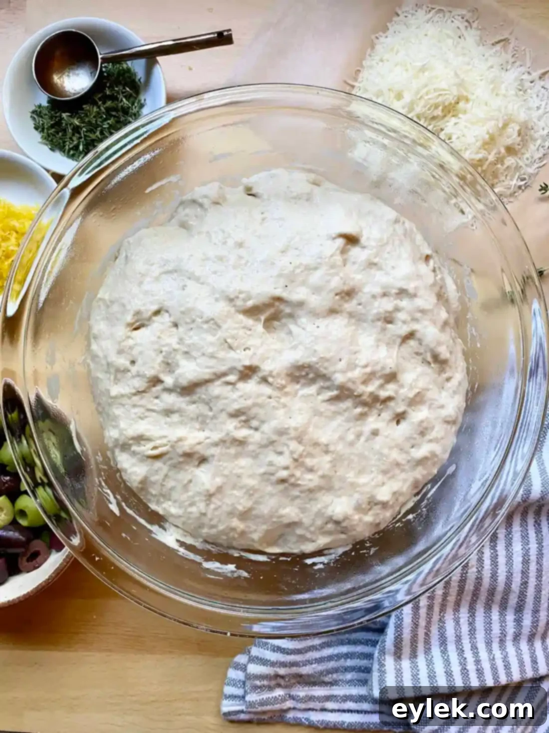 Zesty Olive Thyme Loaf 9 Incorporating fillings into dough using stretch and fold