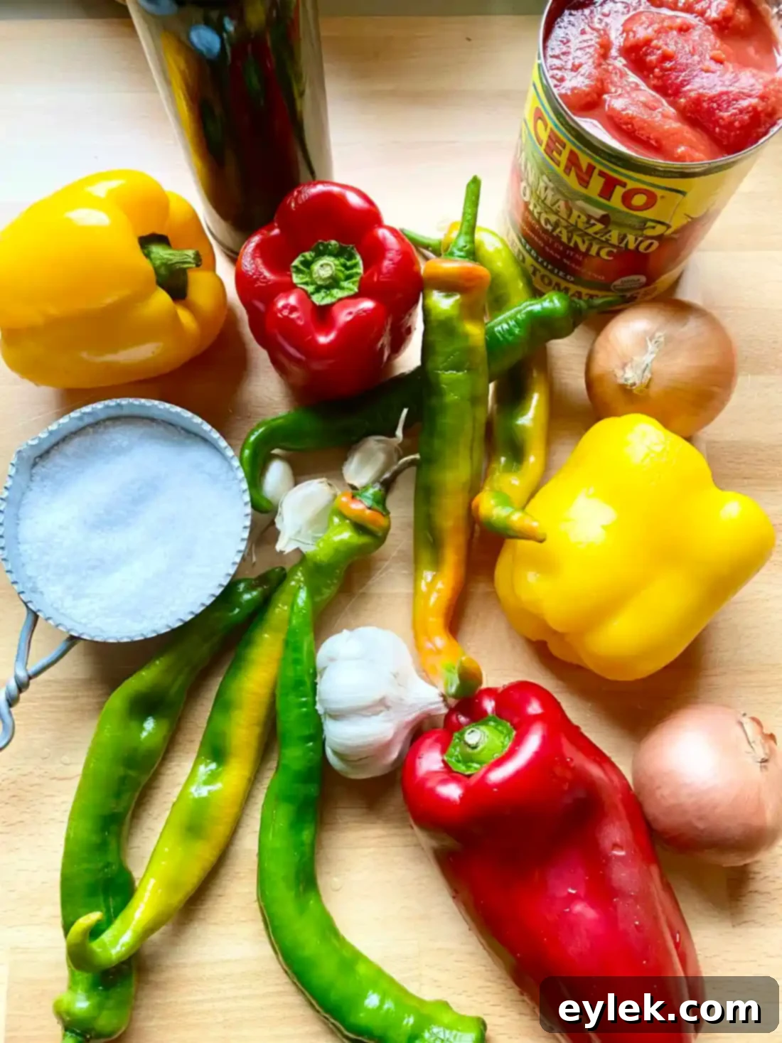 Ingredients for Roasted Peppers with Long Hots