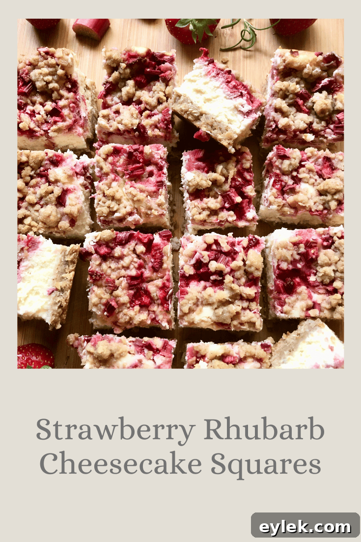 Strawberry Rhubarb Cheesecake Squares