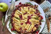 Apple and Cranberry Tart with Rosemary Custard