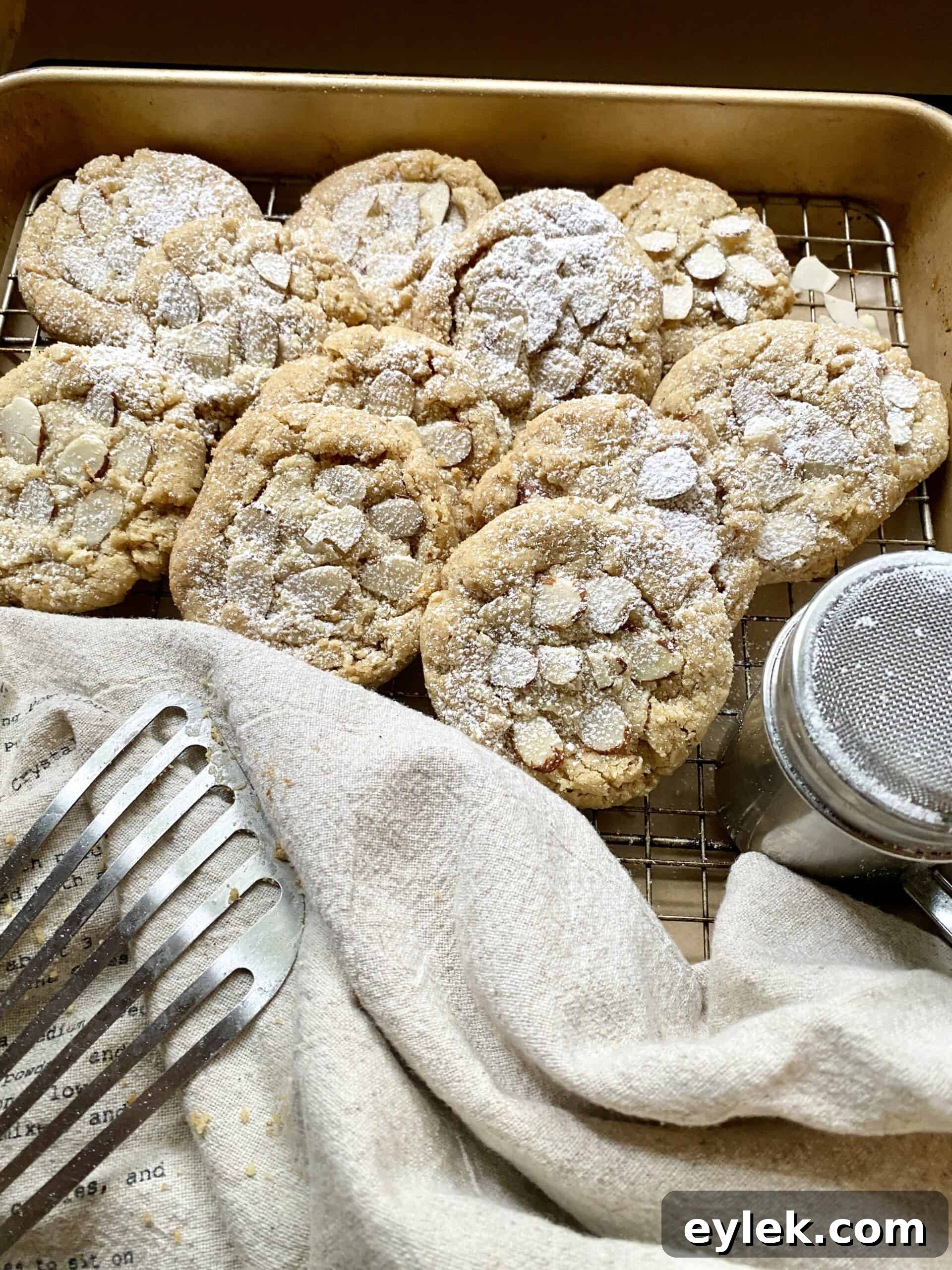 Chewy Almond Croissant Cookies