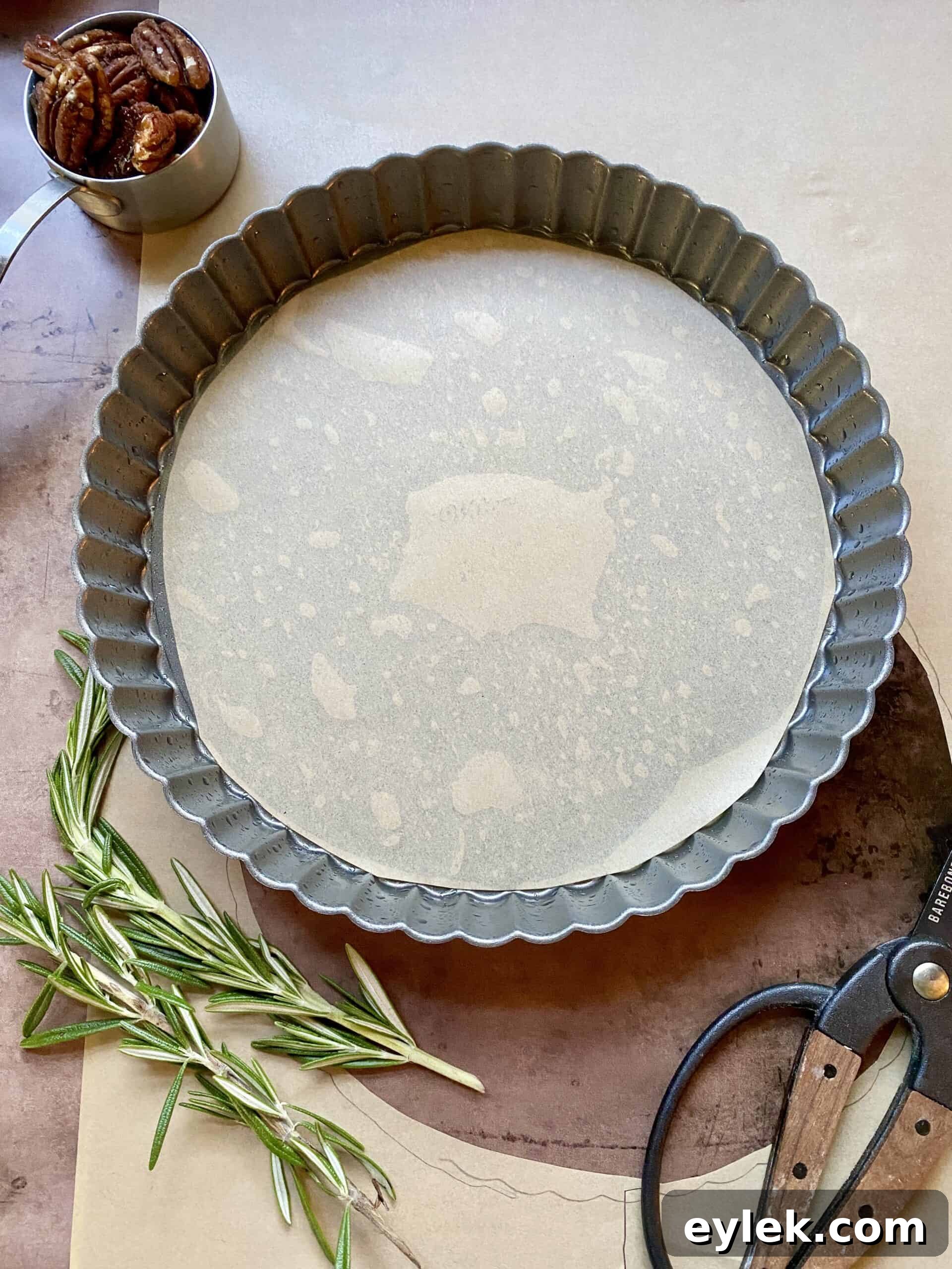 Apple & Cranberry Tart with Rosemary Custard